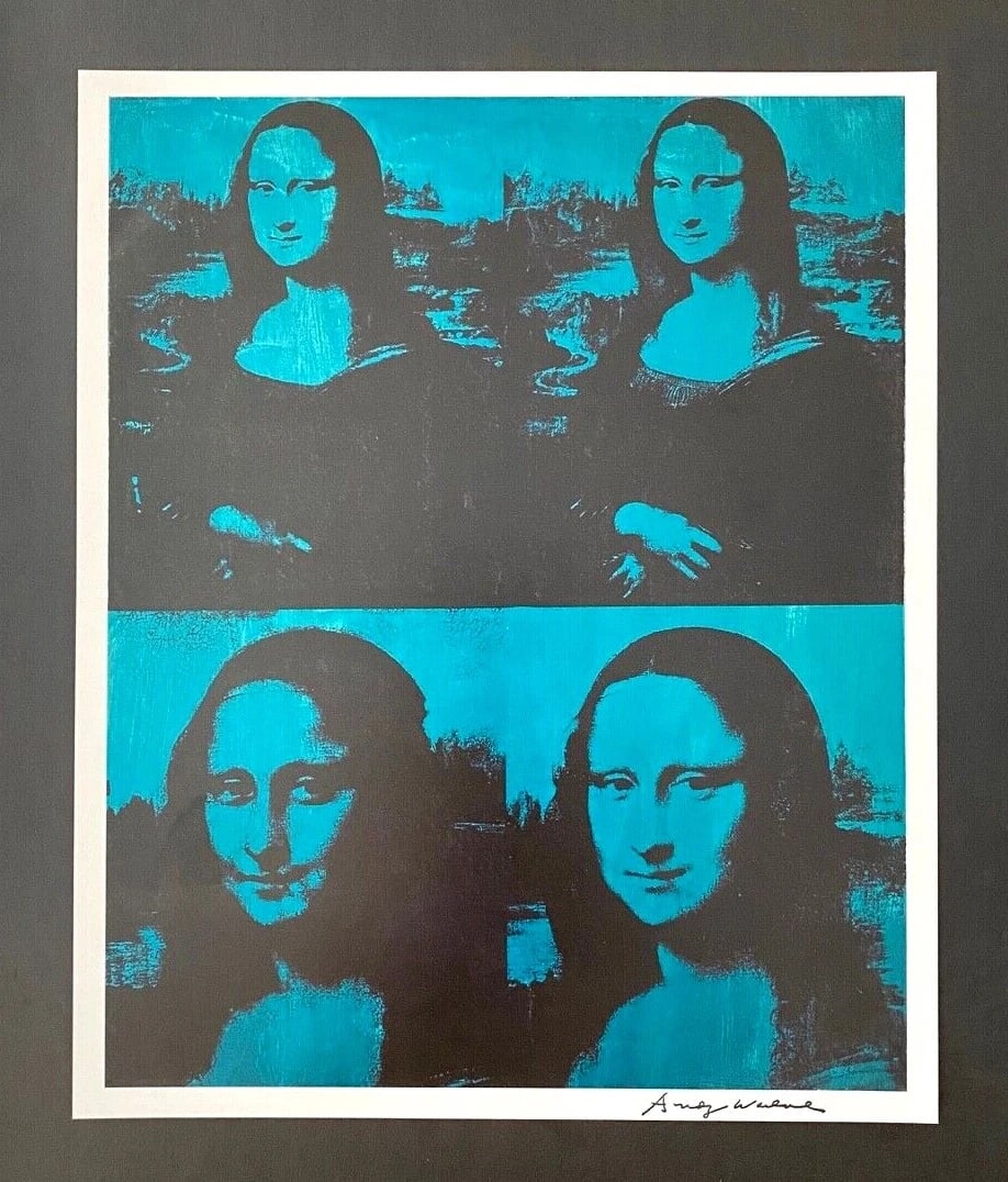 ANDY WARHOL x MONA LISA ICONIC VINTAGE PRINT – SIGNED MOUNTED & FRAMED! - 2
