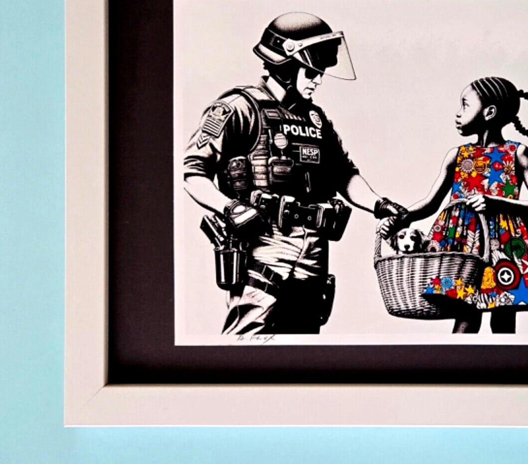 AIDAN FLUX Hand Signed Authentic Ltd ED Print Framed Banksy COA - 4