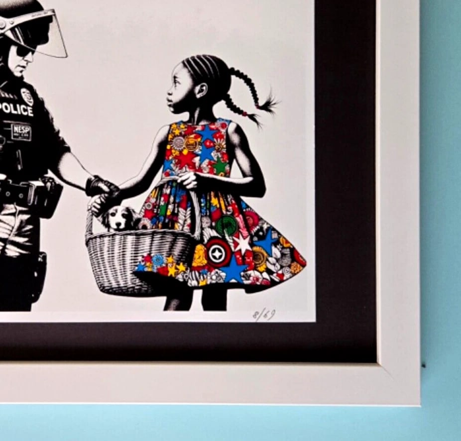 AIDAN FLUX Hand Signed Authentic Ltd ED Print Framed Banksy COA - 5