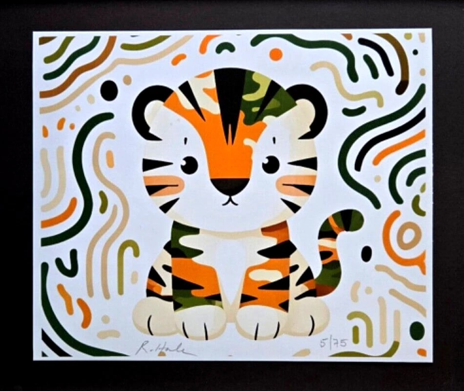 Rabbit Hole "Little Tiger II" Hand Signed LtdEd of 75 Original Print - 3