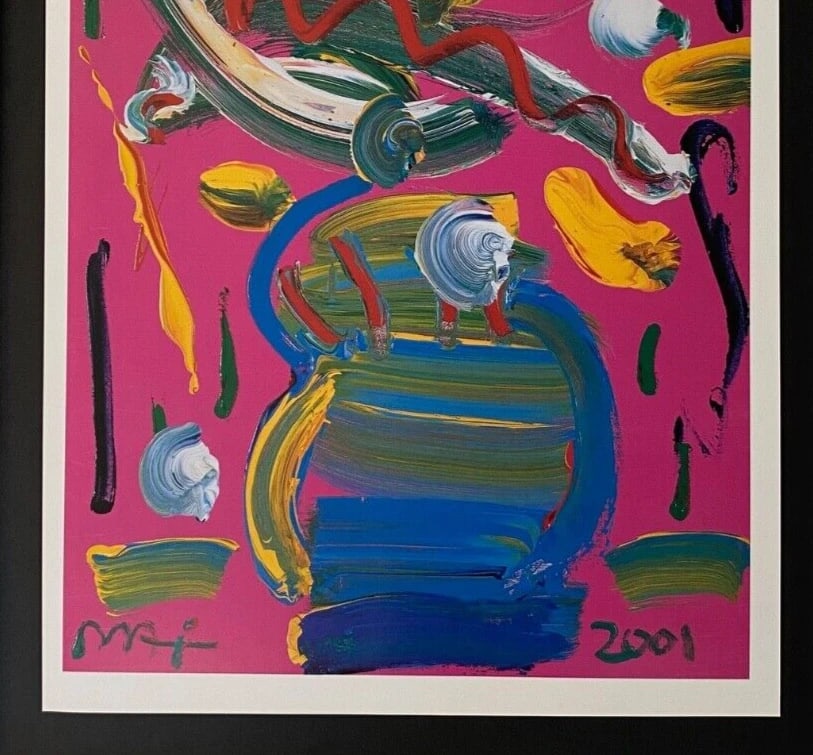 PETER MAX | COLORFUL 2001 VINTAGE SIGNED PRINT POP ART | NEW 14X11 IN. FRAME - 3