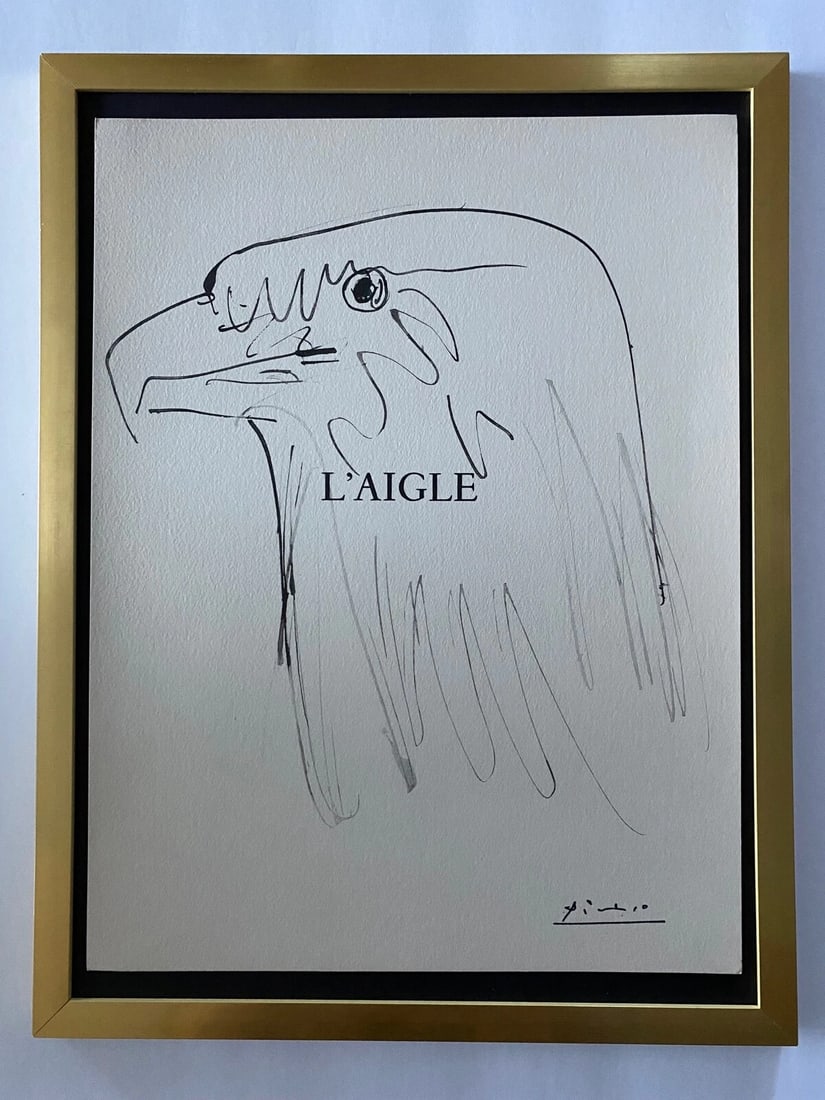 Pablo Picasso Original 1957 Lithograph Signed | Framed Ready to Display: This is an Awesome 1957 Pablo Picasso Original Lithograph with Facsimile Signature From " En Marge du Buffon" Portfolio. Mounted and Framed. Lithograph is 14 3/4 x 11 1/4 inches. Frame covers an area 