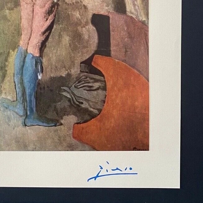 PABLO PICASSO+ ORIGINAL 1954 + SIGNED + HAND TIPPED COLOR PLATE THE ACTOR - 2