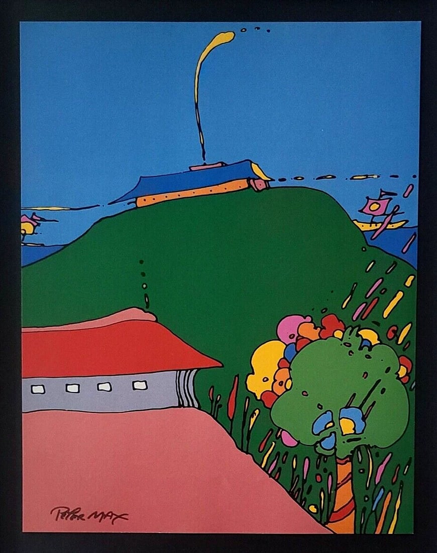 Peter Max | Vintage Print Signed | Mounted & Framed in New Silver - 2