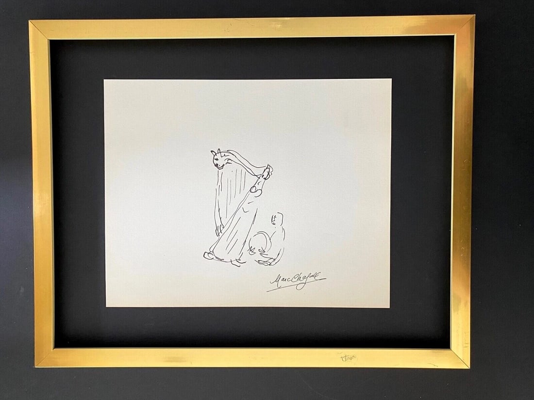 MARC CHAGALL | ORIGINAL VINTAGE 1975 | SIGNED PRINT | MOUNTED AND FRAMED (1 of 3)
