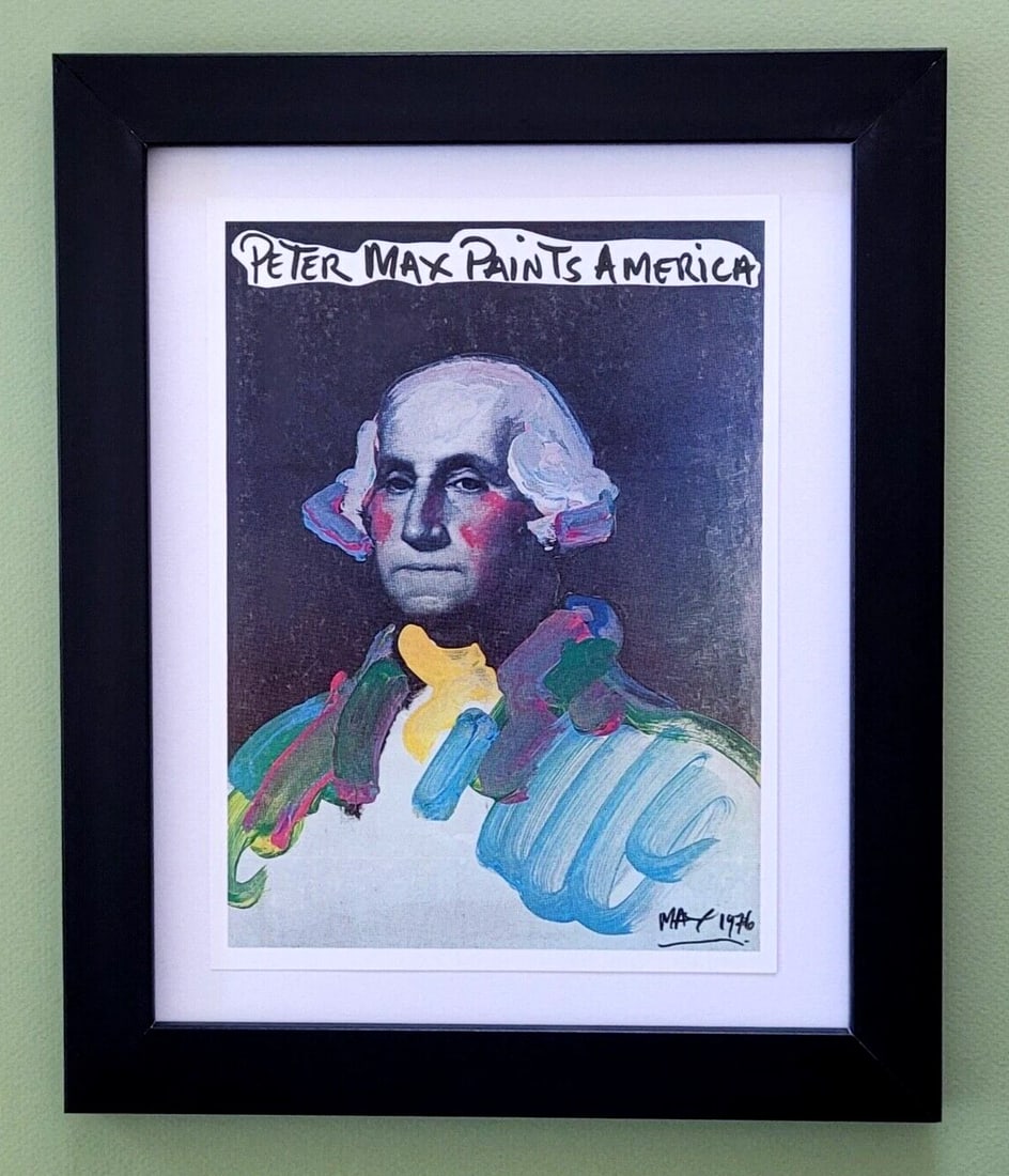 Peter Max | Vintage Print Signed | Pop Art | New Frame: Up for Sale this Beautiful Vintage Offset Lithograph after Peter Max Plate Signed This piece is mounted on a 10 x 8 in. acid free white board. Framed in Black covering an area of 12x10in. This is a Vi