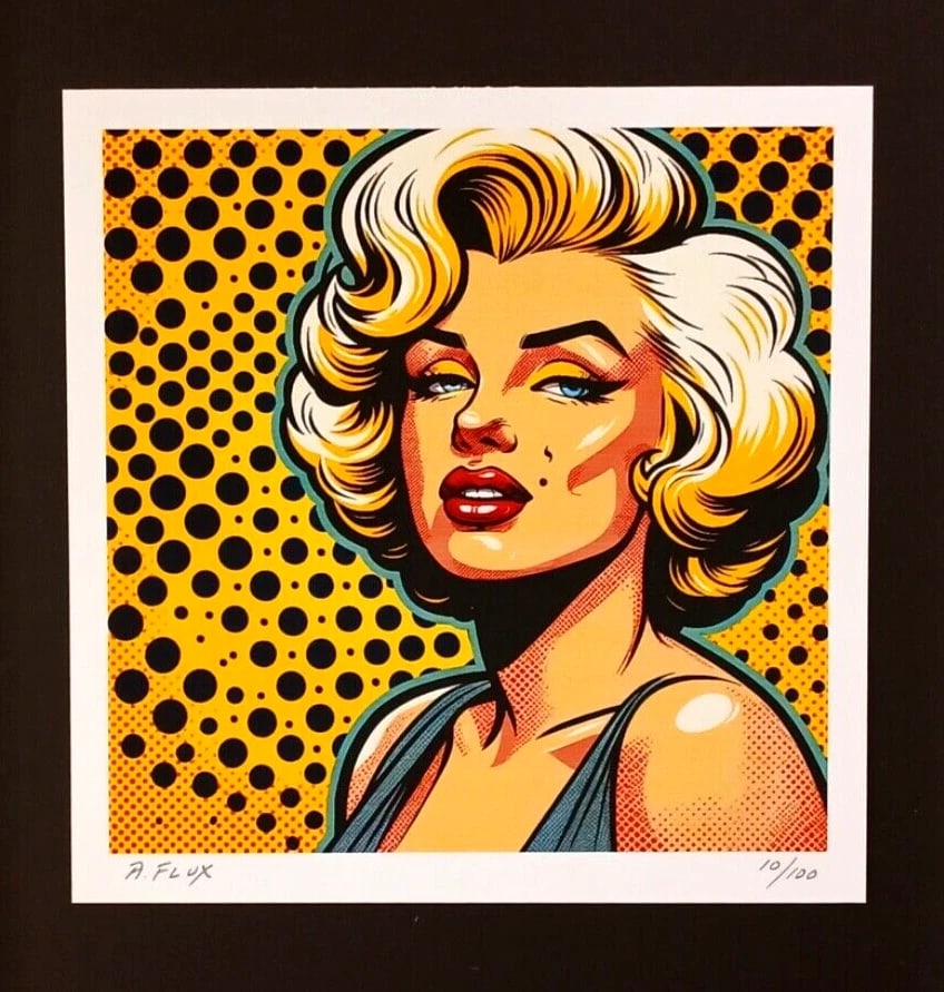 AIDAN FLUX | Hand Signed Original Print Framed | Ltd. Ed. | COA | Marilyn Monroe - 2