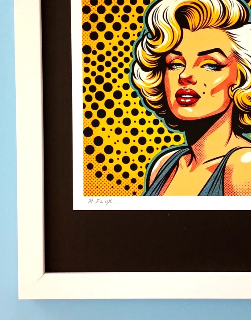 AIDAN FLUX | Hand Signed Original Print Framed | Ltd. Ed. | COA | Marilyn Monroe - 3