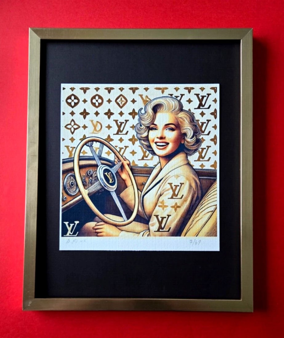 AIDAN FLUX | Hand Signed Original Print Framed Ltd.Ed. COA " THE LUXURY ": This is a Stunning and Scarce 100% Authentic New Print by Aidan Flux AIDAN Flux represents a new wave of artists who embrace technology as a partner in creation, crafting works that resonate with the