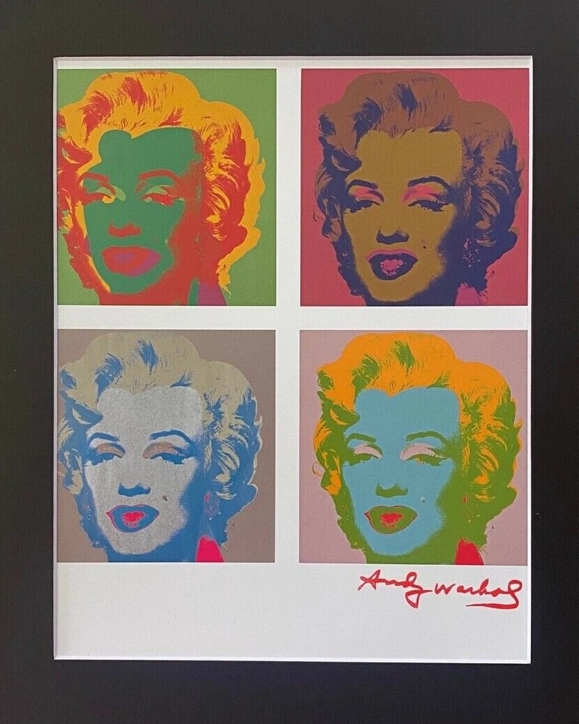 ANDY WARHOL 1984 SIGNED AWESOME MARILYN MONROE PRINT FRAMED 11X14 - 2