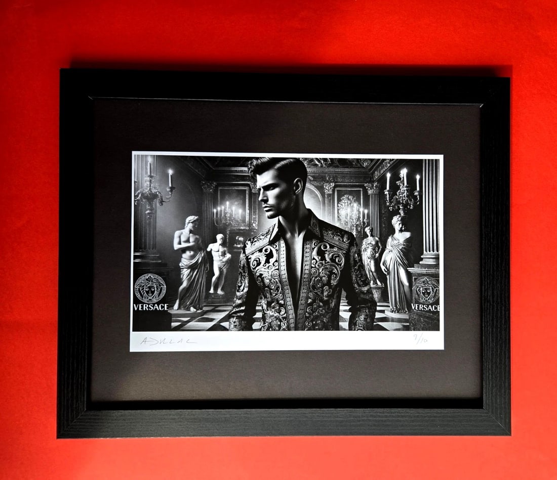 Hand-Signed Limited Edition 10 Giclée "Versace Couture" by Alexander Du Lac COA: Up for sale is this stunning and exclusive hand-signed authentic giclée by the renowned contemporary artist: ALEXANDER DU LAC "VERSACE COUTURE" – A Tribute to Luxury & High Fashion Details: