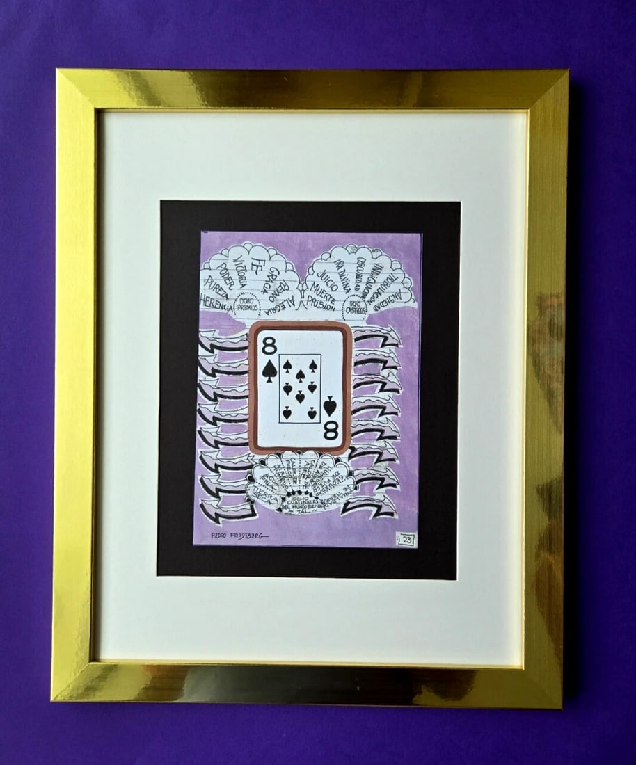 Pedro Friedeberg – “THE POWER OF 8 ” | Surrealist Symbolic Signed Print: We have for Sale this PEDRO FRIEDEBERG AWESOME PRINT ON PAPER " THE POWER OF 8 " FACSIMILE SIGNED FULL OF COLOR PRINT SIZE OF THE PRINT: 7 X 5 in FRAME COVERS AN AREA OF 15 X 12 in MOUNTED AND FRAMED 
