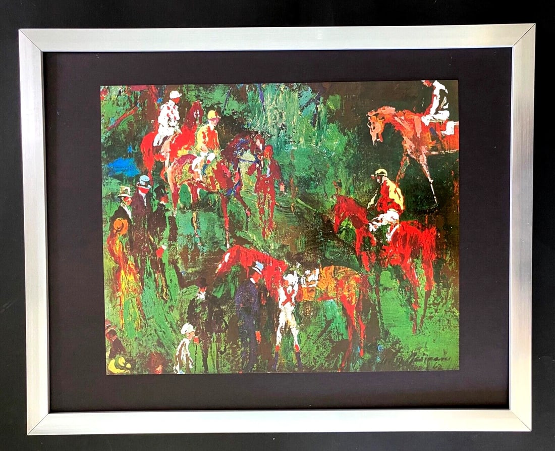 LEROY NEIMAN + KENTUCKY DERBY+ CIRCA 1970'S + SIGNED PRINT FRAMED: We have for Sale this LEROY NEIMAN AWESOME 1970'S PRINT AFTER THE SERIGRAPH " KENTUCKY DERBY " SIGNED IN THE PLATE FULL OF COLOR PRINT SIZE OF THE PRINT: 10 X 8 in FRAME COVERS AN AREA OF 15 X 12 in M