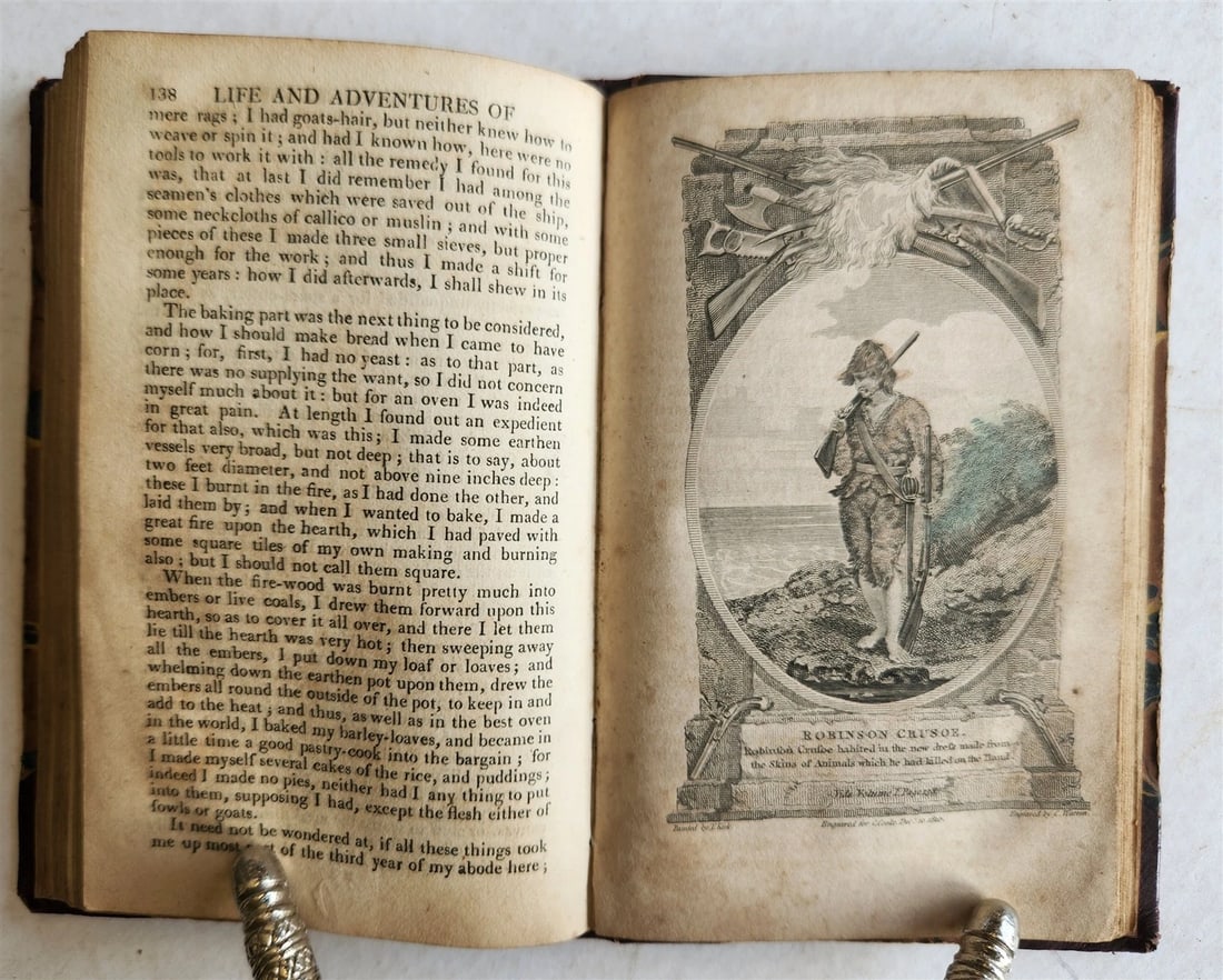 1793 LIFE & ADVENTURES of ROBINSON CRUSOE 3 VOLS antique ILLUSTRATED in ENGLISH - 10
