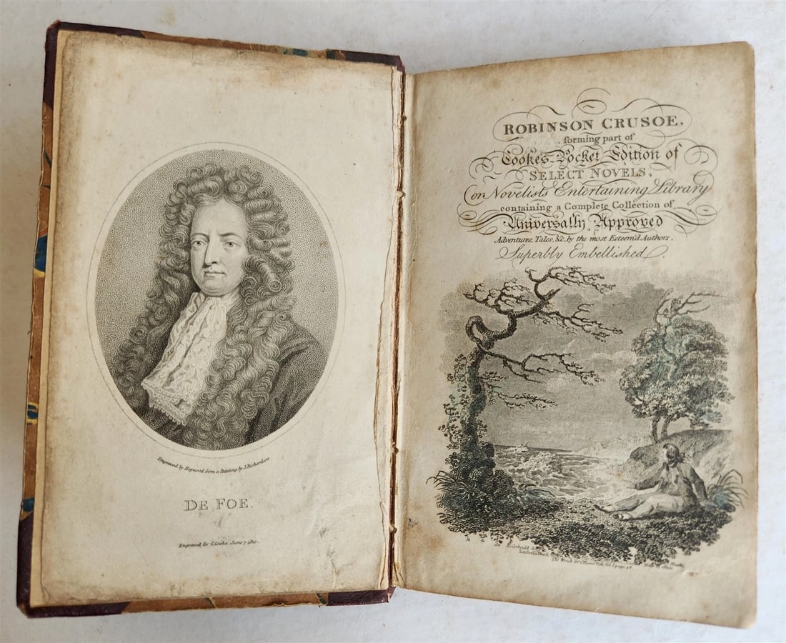 1793 LIFE & ADVENTURES of ROBINSON CRUSOE 3 VOLS antique ILLUSTRATED in ENGLISH - 6