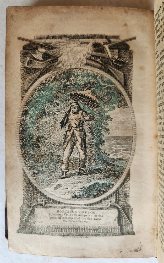 1793 LIFE & ADVENTURES of ROBINSON CRUSOE 3 VOLS antique ILLUSTRATED in ENGLISH - 8