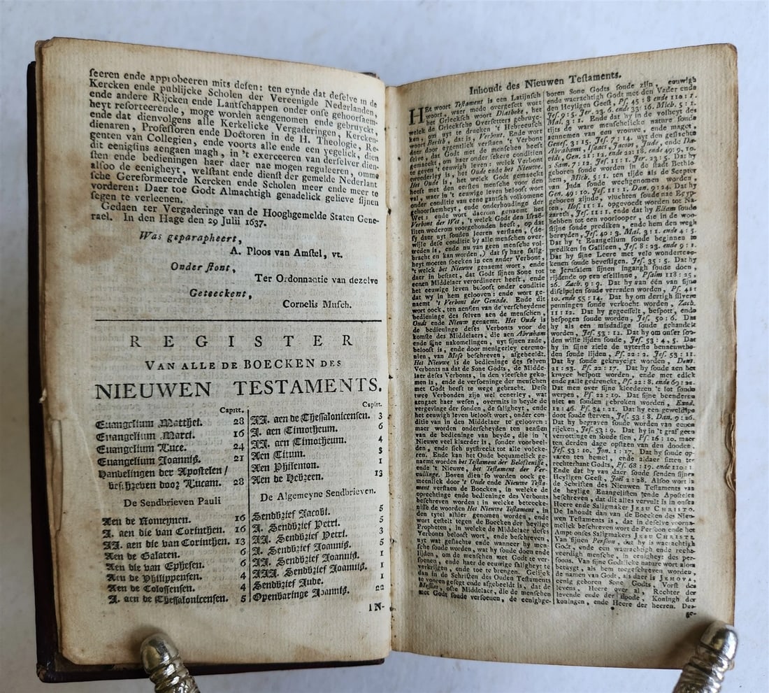 1818 BIBLE in DUTCH NEW TESTAMENT antique FINE BINDING - 5