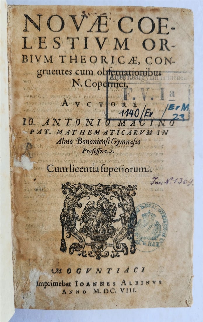1608 ASTRONOMY aligned w/ N.COPERNICUS by G. Magini ANTIQUE illustrated: Giovanni Antonio Magini (1555-1617) Magini's Novae Coelestium Orbium Theoricae, congruentes cum Observationibus N. Copernici (astronomical theories aligned with the observations of Nicolaus