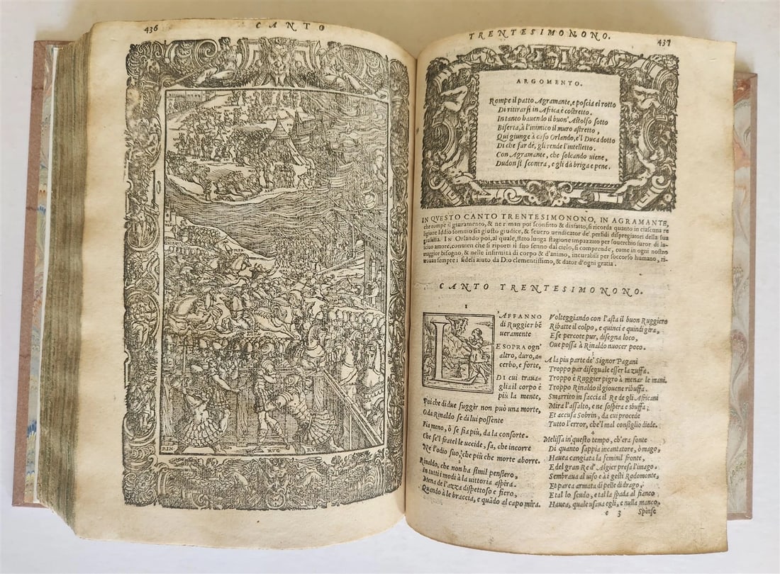 1572 ORLANDO FURIOSO by LUDOVICO ARIOSTO amazingly illustrated ANTIQUE 16th CENT - 10