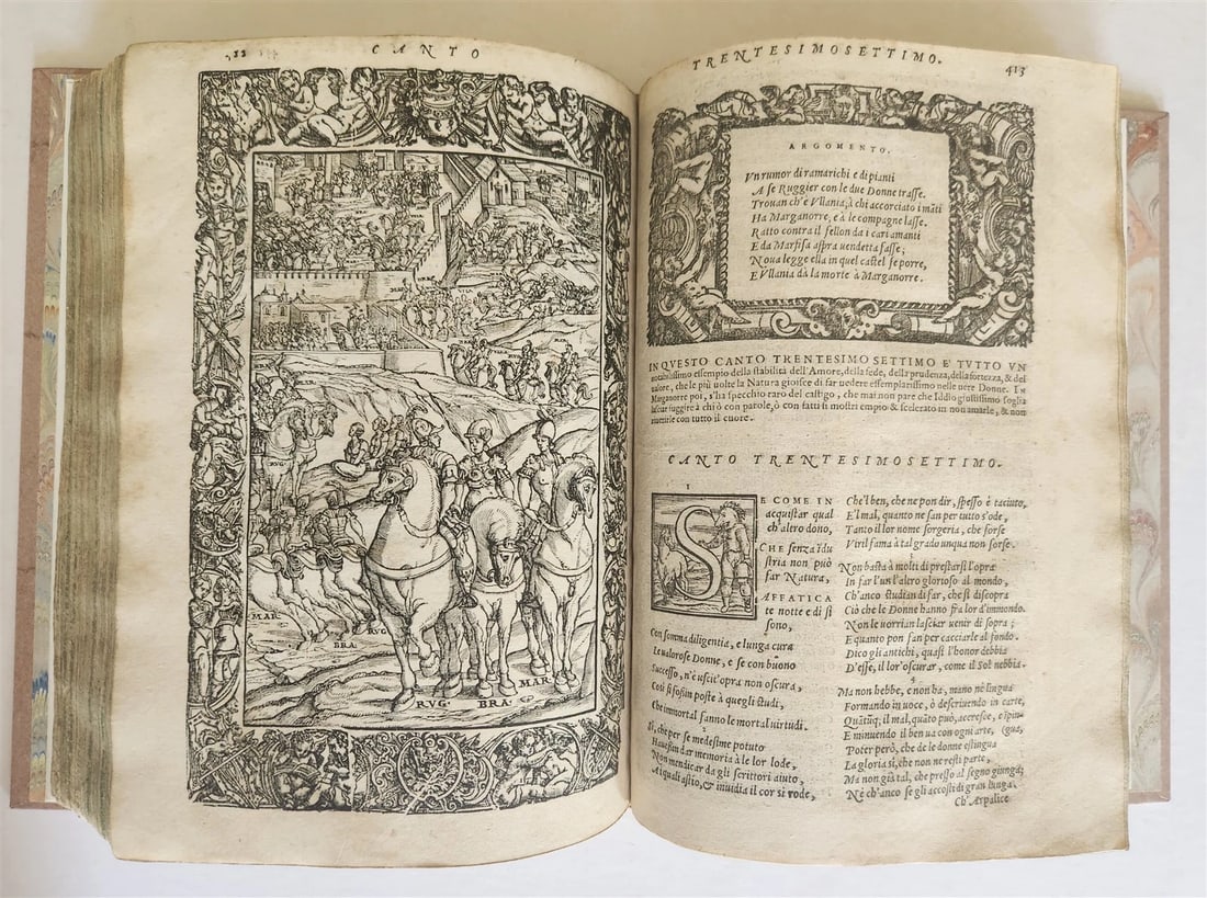 1572 ORLANDO FURIOSO by LUDOVICO ARIOSTO amazingly illustrated ANTIQUE 16th CENT - 11