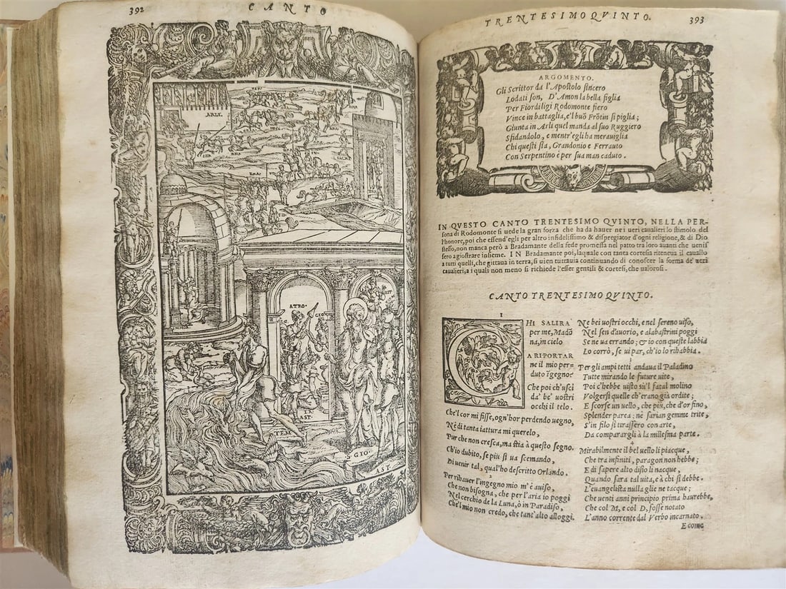 1572 ORLANDO FURIOSO by LUDOVICO ARIOSTO amazingly illustrated ANTIQUE 16th CENT - 12