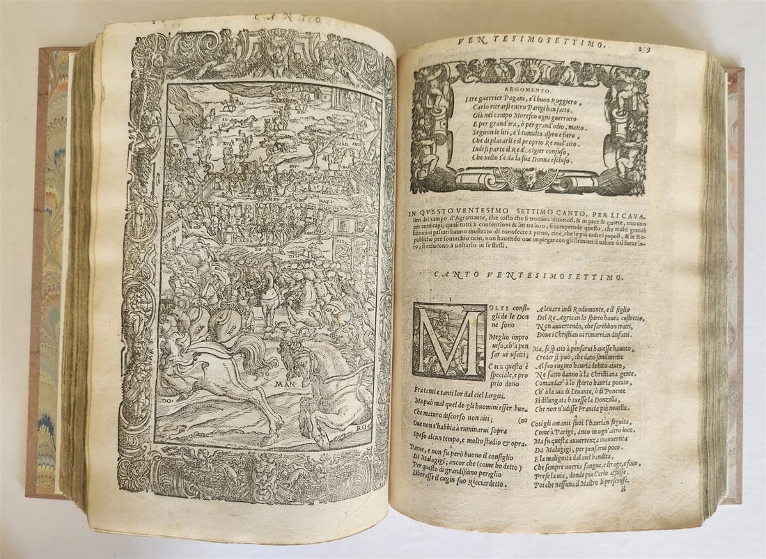 1572 ORLANDO FURIOSO by LUDOVICO ARIOSTO amazingly illustrated ANTIQUE 16th CENT - 19