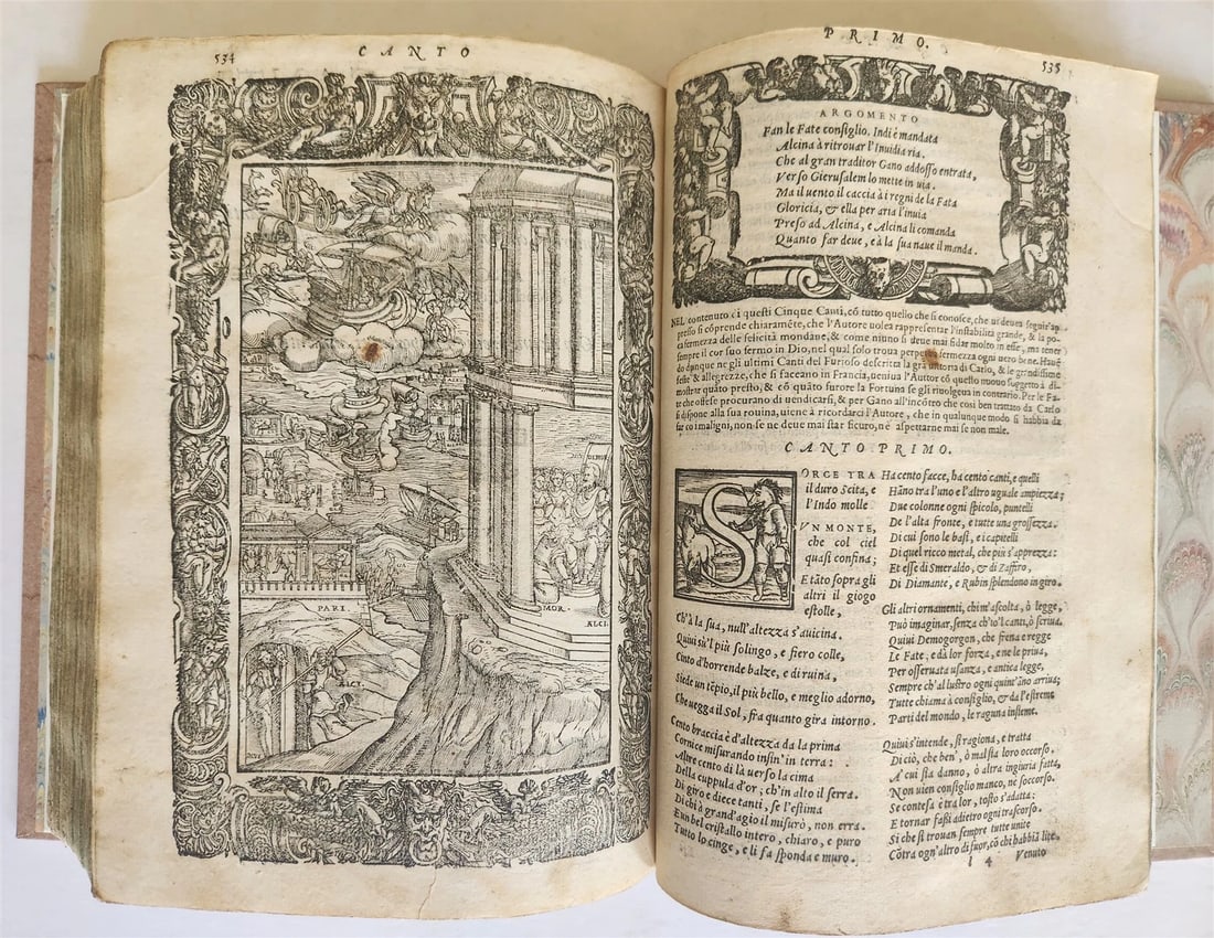 1572 ORLANDO FURIOSO by LUDOVICO ARIOSTO amazingly illustrated ANTIQUE 16th CENT - 3