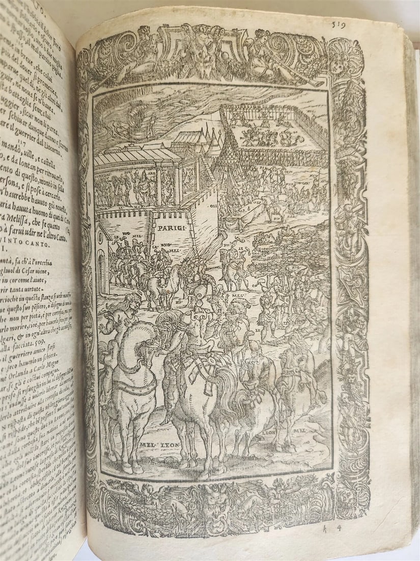 1572 ORLANDO FURIOSO by LUDOVICO ARIOSTO amazingly illustrated ANTIQUE 16th CENT - 6