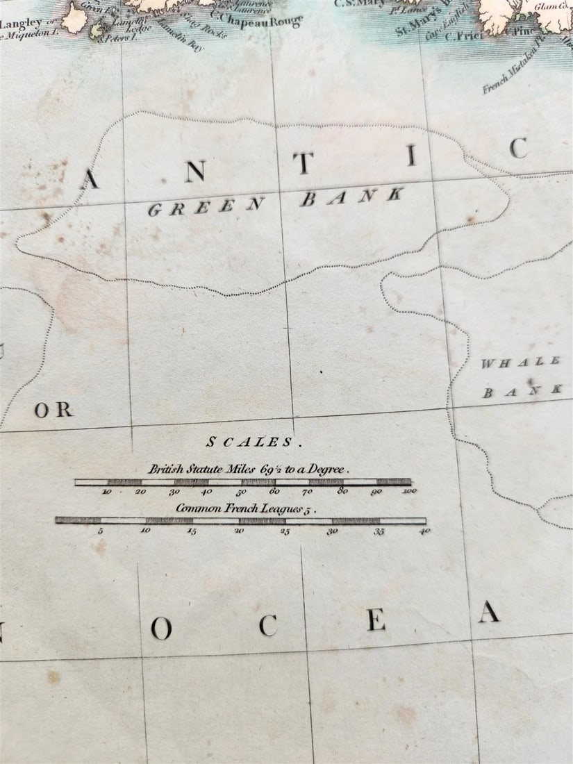 1807 MAP of CANADA -NOVA SCOTIA NEWFOUNDLAND by JOHN CARY London ANTIQUE - 3