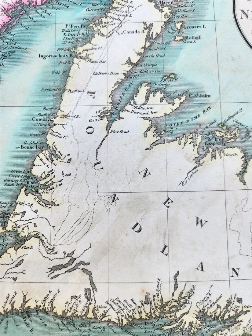 1807 MAP of CANADA -NOVA SCOTIA NEWFOUNDLAND by JOHN CARY London ANTIQUE - 4