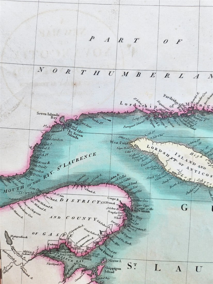 1807 MAP of CANADA -NOVA SCOTIA NEWFOUNDLAND by JOHN CARY London ANTIQUE - 6