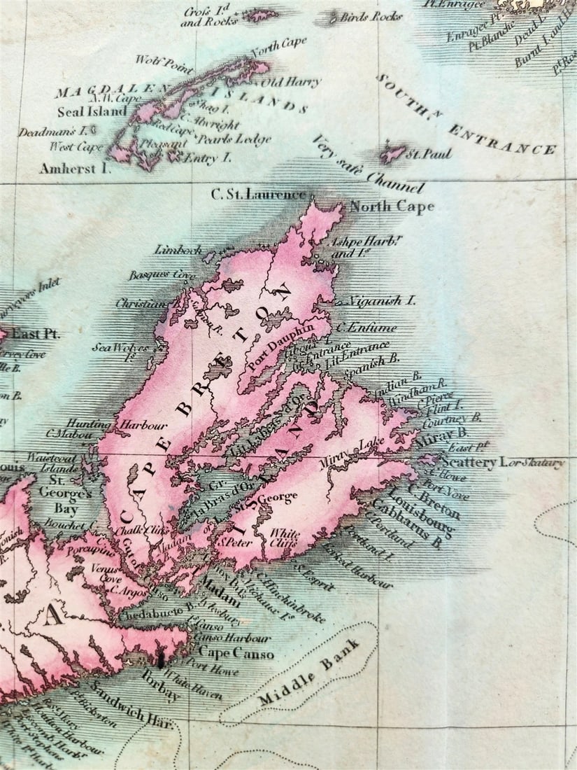 1807 MAP of CANADA -NOVA SCOTIA NEWFOUNDLAND by JOHN CARY London ANTIQUE - 7