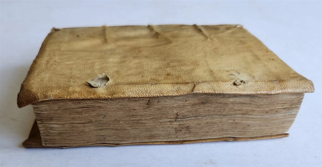 1559 HISTORY by PAOLO GIOVIO antique 16th Century VELLUM BINDING - 4
