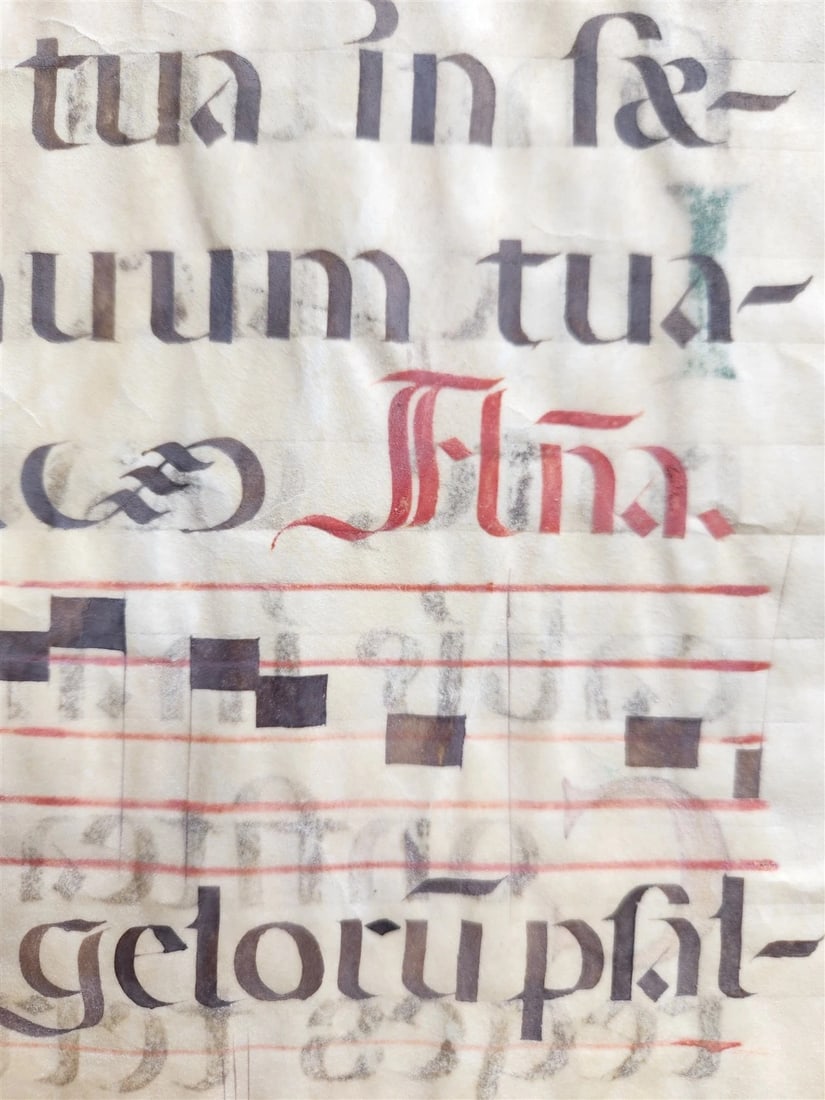 16th century ANTIPHONAL VELLUM MANUSCRIPT antique LITURGICAL TEXT in LATIN 18x27 - 5