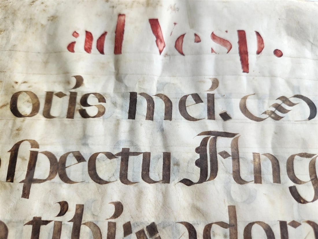 16th century ANTIPHONAL VELLUM MANUSCRIPT antique LITURGICAL TEXT in LATIN 18x27 - 7