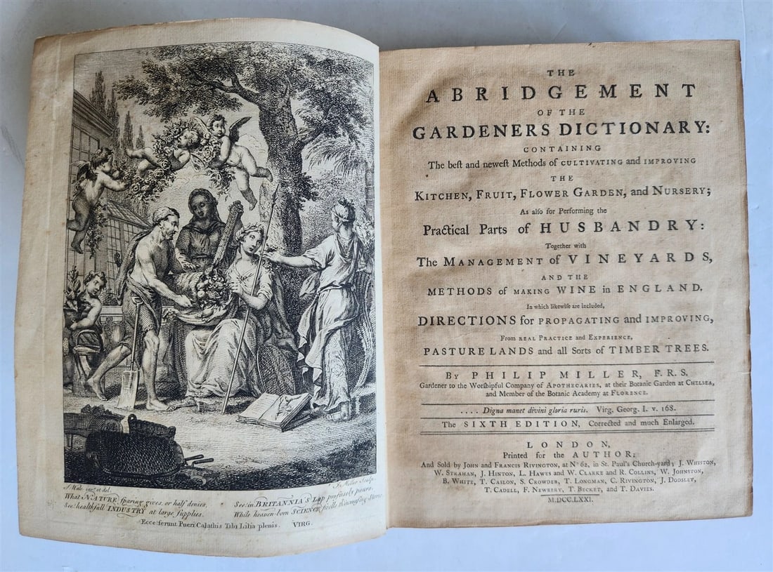 1771 Abridgement of the Gardeners Dictionary ILLUSTRATED in ENGLISH antique (1 of 20)