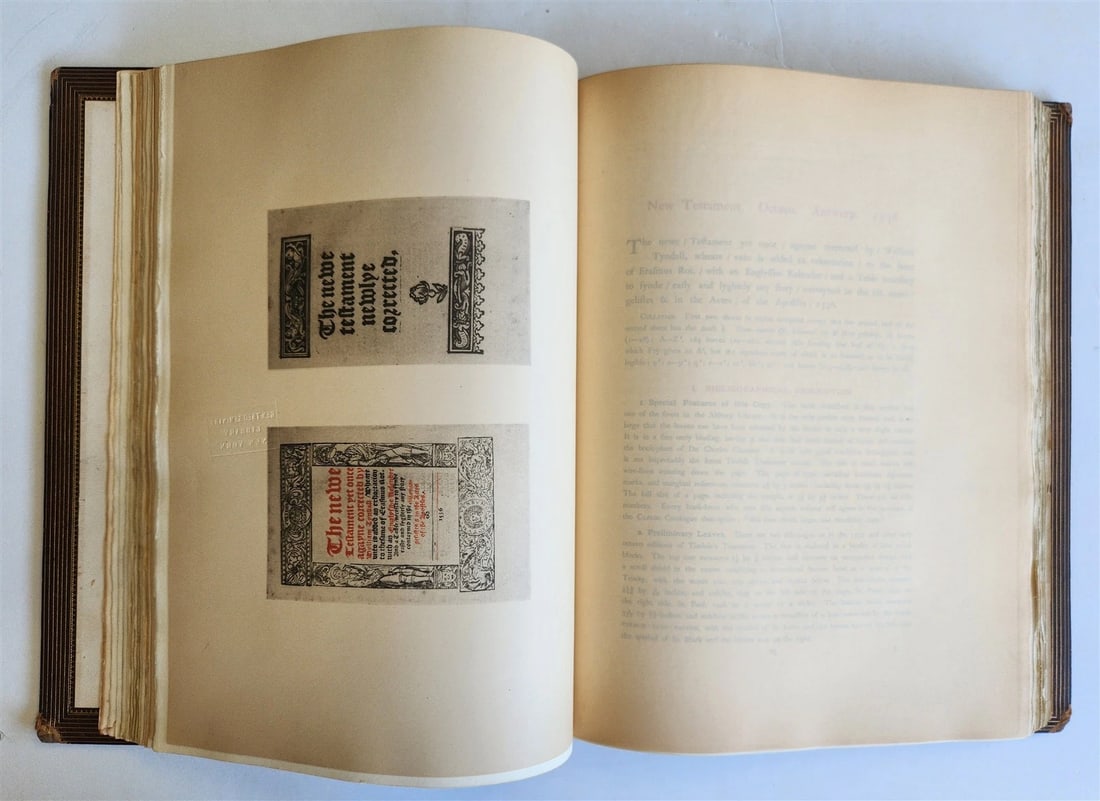 1899 ENGLISH BIBLE in JOHN RYLANDS LIBRARY 1525 -1640 illustrated folio ANTIQUE - 8