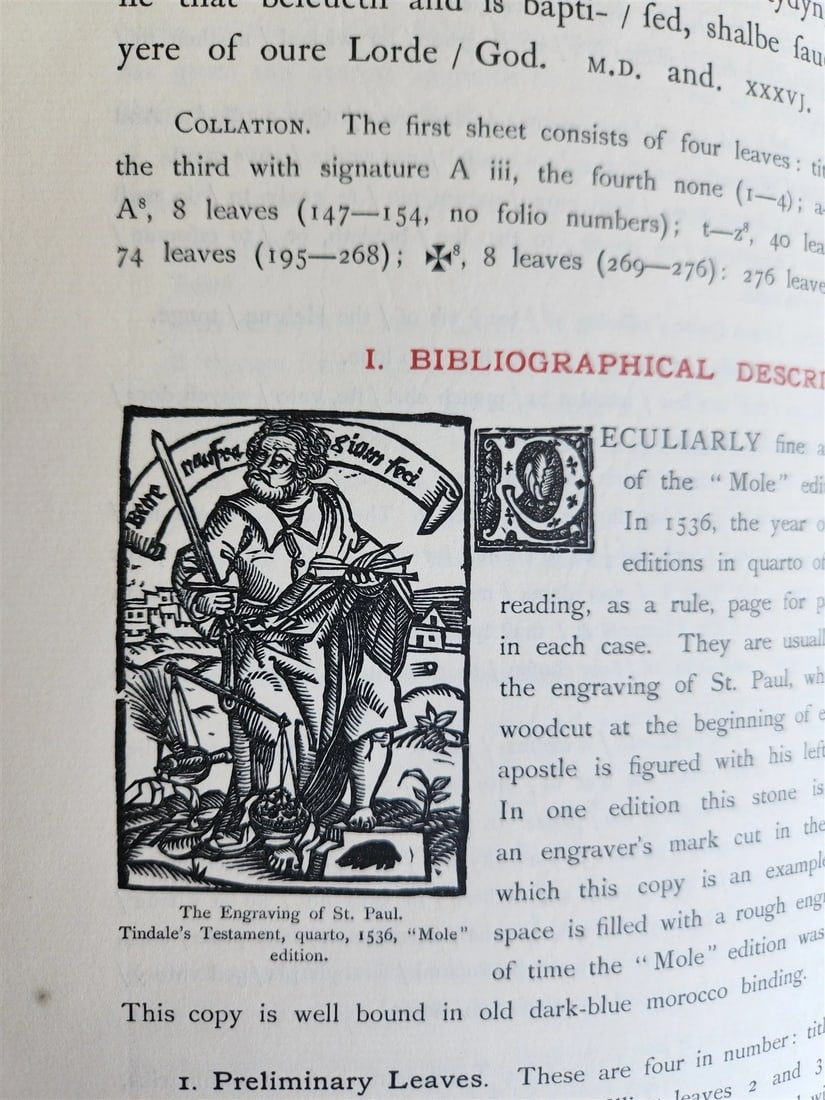 1899 ENGLISH BIBLE in JOHN RYLANDS LIBRARY 1525 -1640 illustrated folio ANTIQUE - 9