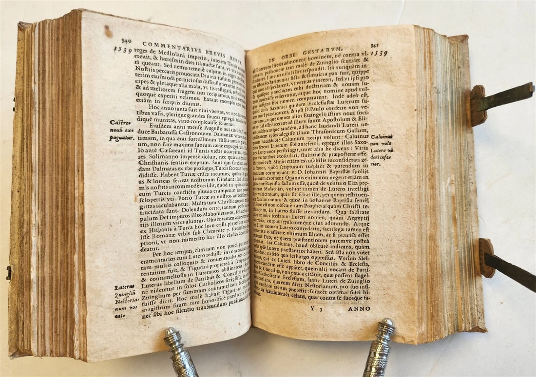 1566 COMMENTARIES on WORLD'S EVENTS by Laurentius Surius ANTIQUE - 12