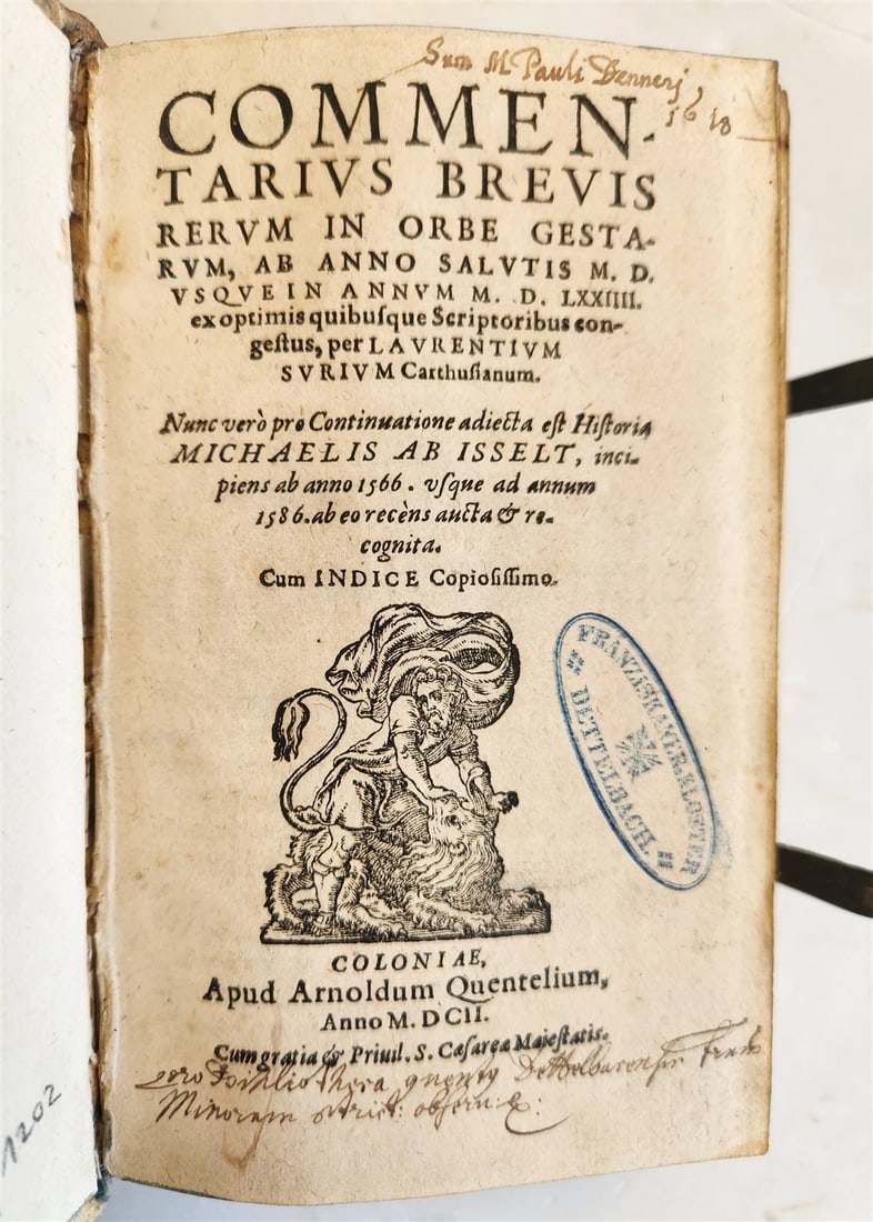 1566 COMMENTARIES on WORLD'S EVENTS by Laurentius Surius ANTIQUE - 2