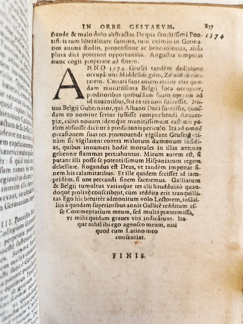 1566 COMMENTARIES on WORLD'S EVENTS by Laurentius Surius ANTIQUE - 7
