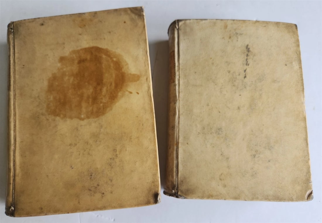 1598 PLUTARCH PHILOSOPHICAL WORK Opuscoli Morali 2 VOLUMES antique VELLUM BOUND - 12