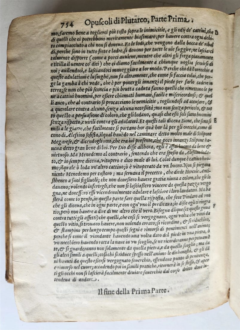 1598 PLUTARCH PHILOSOPHICAL WORK Opuscoli Morali 2 VOLUMES antique VELLUM BOUND - 7