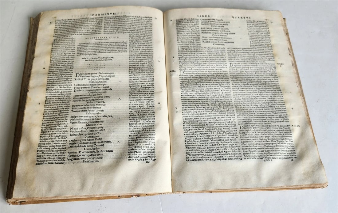 1544 POETRY by HORACE antique ILLUSTRATED VELLUM BOUND 16th CENTURY FOLIO - 10