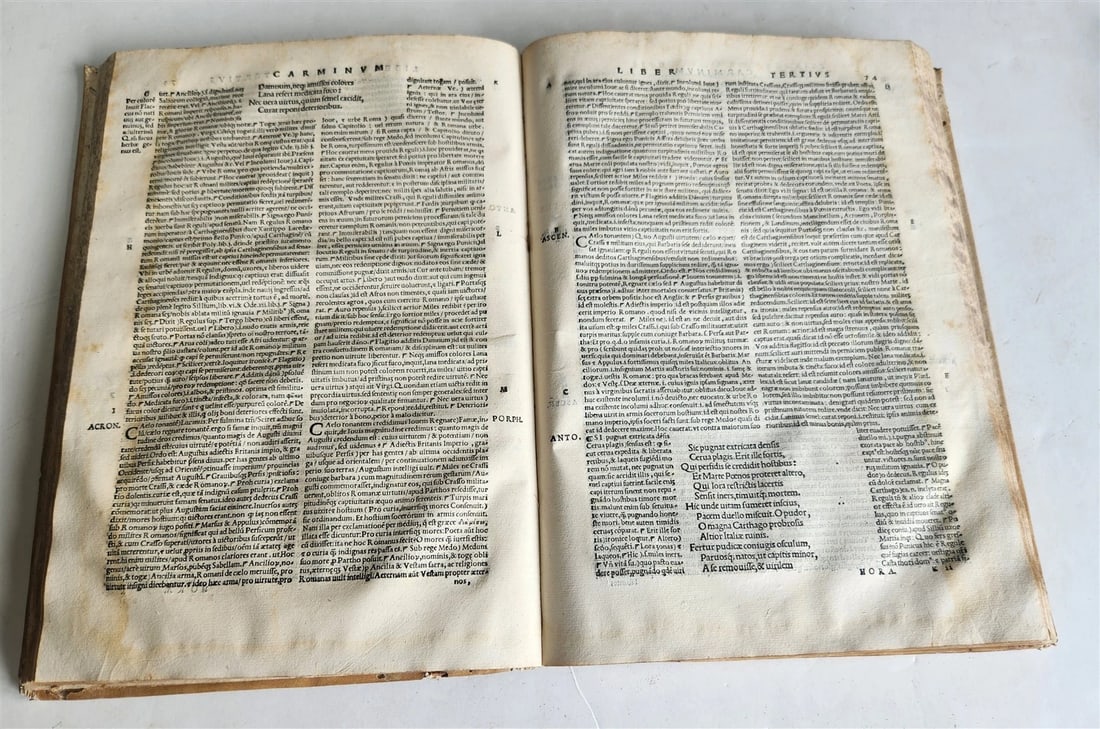 1544 POETRY by HORACE antique ILLUSTRATED VELLUM BOUND 16th CENTURY FOLIO - 11