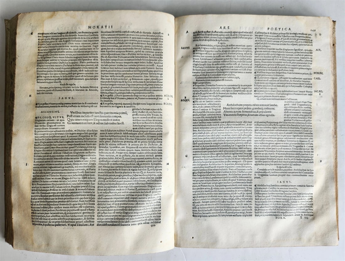1544 POETRY by HORACE antique ILLUSTRATED VELLUM BOUND 16th CENTURY FOLIO - 12