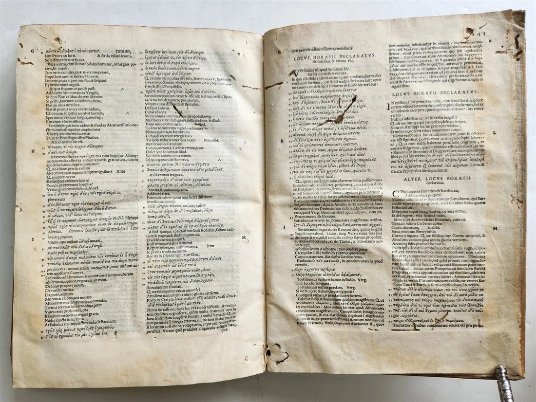 1544 POETRY by HORACE antique ILLUSTRATED VELLUM BOUND 16th CENTURY FOLIO - 14