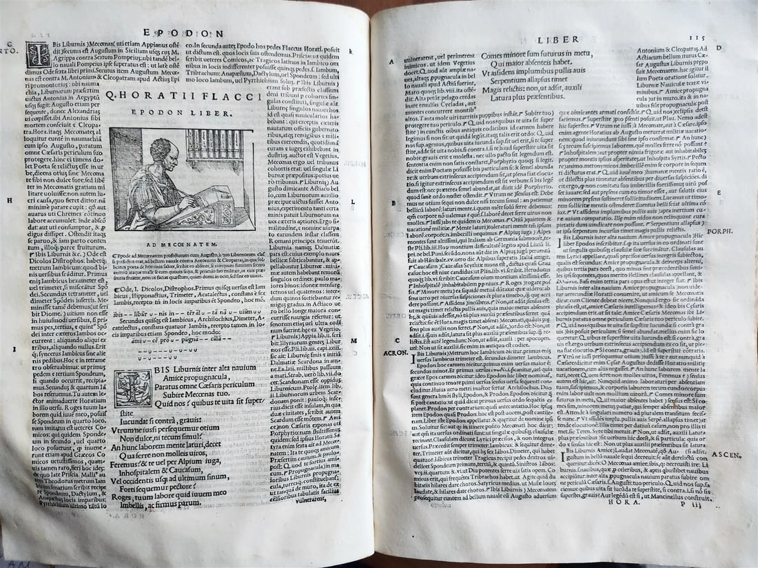 1544 POETRY by HORACE antique ILLUSTRATED VELLUM BOUND 16th CENTURY FOLIO - 15