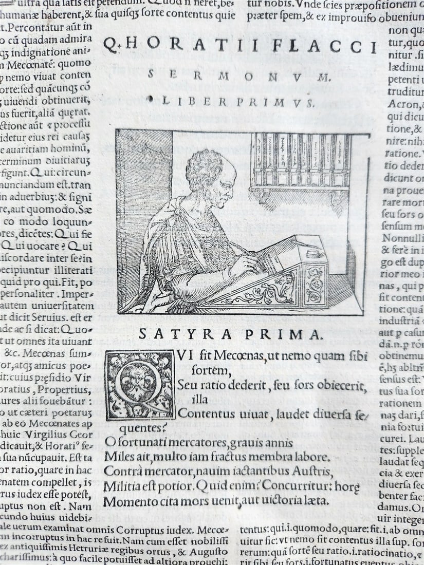 1544 POETRY by HORACE antique ILLUSTRATED VELLUM BOUND 16th CENTURY FOLIO - 4