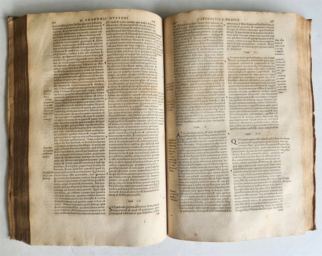 1573 WORKS of GREGORY of NYSSA antique VELLUM BOUND 16th CENTURY FOLIO - 7